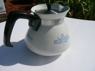 Vintage Corning Ware 6 Cup Teapot Blue Cornflower P - 104 With Lid