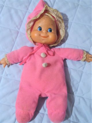 Vintage 1970 Mattel Pink Baby Beans Doll 10 Inch