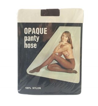 Vintage Opaque One Size Brown Pantyhose 5’ - 5’10” Panty Hose Nylon Nos