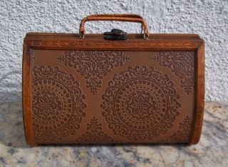Vintage Wooden Bag Women’s Wood Purse Handbag Handle Pattern Boho Mini Ladies