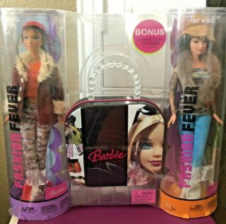 2004 Mattel Barbie Fashion Fever Kayla & Teresa Doll W/bonus Purse & Cd -.