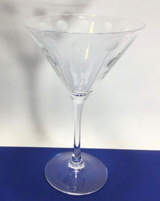Mikasa Crystal Cheers Too Martini Glass 7 1/2” Dots Vertical Lines Balloons