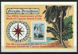 Grenada Grenadines:1978 Sc 307 S/s Mnh 250th Birth Anniv.  Of Captain James Cook