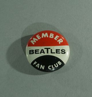 1964 Member Beatles Fan Club The Beatles Pin Pinback Button 7/8 " Diam.