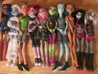 10 Pc A Monster High Dolls Deuce Rochell Operetta Abbey Purrsephone Meowlody Gil