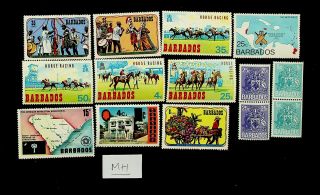 Barbados Crop Over Festival Horse Racing Coat Of Arms Cricket 14v Mh Stamps