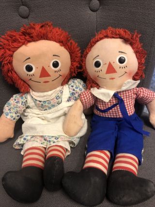 Vintage Knickerbocker Toy Company The 16 " Raggedy Ann Dolls With Tags