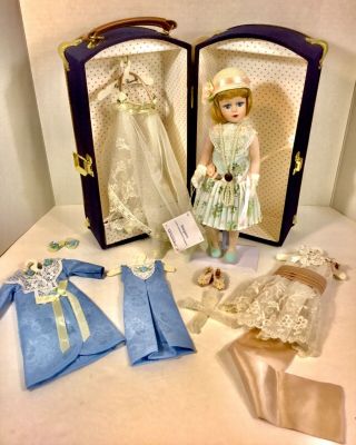 Madame Alexander Porcelain Margaret Doll Honeymoon Trunk Set