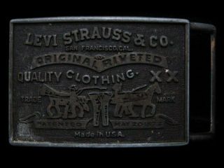 Kk05103 Vintage 1970s Levi Strauss & Co.  Quality Clothing Brasstone Buckle