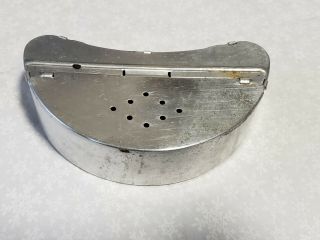 Vintage Old Pal? Aluminum Metal Belt Bait Box Worm Holder Fishing