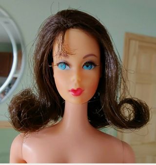 Mattel Vintage Mod Barbie Twist N Turn Tnt Marlo Flip Hair 1160 Brunette