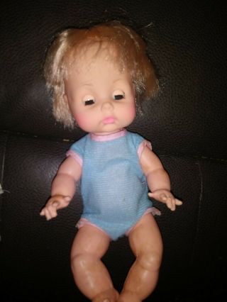 Vintage Eegee Baby Doll W/ Sleepy Eyes 13 Uu 12 " Tall Blonde Blue Eyes Girl Doll