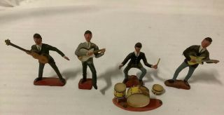 Vintage Beatles Plastic Figures Set From 1960s Hong Kong Paul George John Ringo