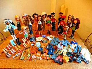 Bratz Dolls - Huge Bundle Of 15 Dolls,  Shoes,  Clothes & Accessories