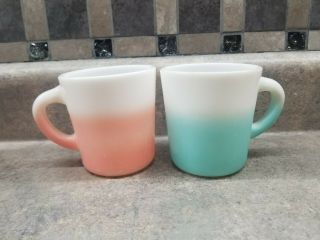 Vintage Hazel Atlas Ombre Pink And Blue Coffee Cup Mug No Chips