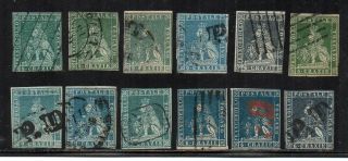 1850´s Italy Tuscany Lion Stamps Lot,  Rare Cancels $5130.  00 Wow