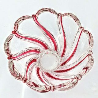 Vintage Mikasa Peppermint Red Swirl Bowl Candy,  Nut,  Trinket Dish Made In Germany