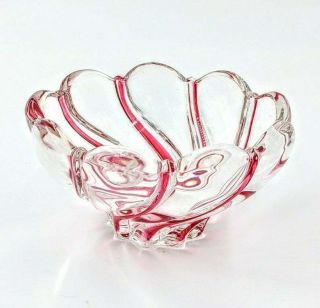 Vintage Mikasa Peppermint Red Swirl Bowl Candy,  Nut,  Trinket Dish made in Germany 2