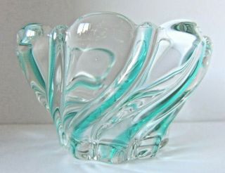 Mikasa Germany Green/clear Peppermint Swirl Crystal Candy Dish 4 "