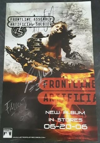 Front Line Assembly Signed Poster Artificial Soldier Fallout Tour 2007