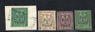 1850´s Italy Modena Stamps Lot,  And Cv $5325.  00