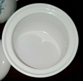 Corelle Coordinates Stoneware Blue Velvet Rose Sugar Bowl with Lid & Creamer 3
