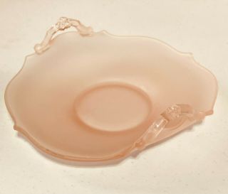 Vintage Frosted Pink Glass Candy Nut Dish