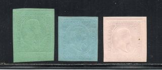 1853 Italy Sardinia Sa 4 - 6 Second Issue Proofs,  Unique Set