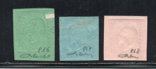 1853 ITALY SARDINIA SA 4 - 6 SECOND ISSUE PROOFS,  UNIQUE SET 2