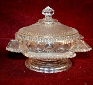 Wonderful Eapg Covered Butter Dish - Albion Pattern - Bryce Walker Ca.  1881