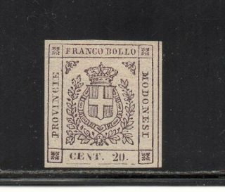 1859 Italy Modena Sa 15a 20c Violetto Scuro $8550.  00