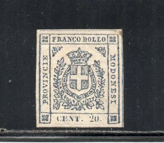 1859 Italy Modena Sa 15 20c Ardesia Violaceo $6100.  00