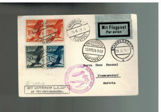 1929 Vienna Austria Graf Zeppelin Postcard Cover Mediterranean Flight