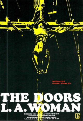 1971 The Doors " L.  A.  Woman " Album Release Trade Promo Ad Print