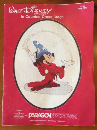 Walt Disney Characters In Cross Stitch Book 5070 Paragon Mickey Snow White More