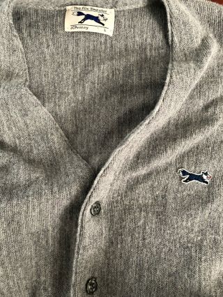 Vintage Jcpenney " The Fox " Orlon Acrylic V - Neck Grandpa Sweater – Gray – L – Euc