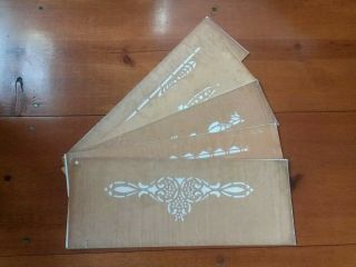 Antique Stencils (5) Arts & Crafts Style Oiled Paper Early 1900s