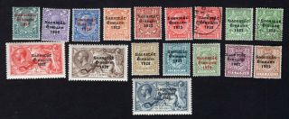 Ireland 1922 - 23 17 Stamps Sg 52 - 66 Very Fresh Mh/used Cv=494$
