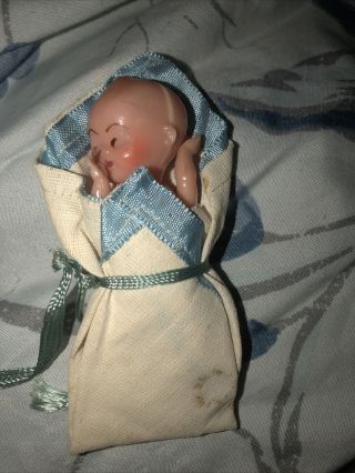 Vintage Knickerbocker Plastic Co.  Jointed Arms Baby Boy Mini Italy Doll