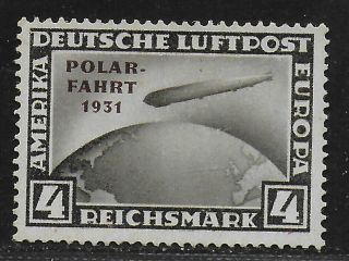 Dt.  Reich 4 Rm.  Polarfahrt Zeppelin 1931 Mnh Cv $ 2,  660.  -