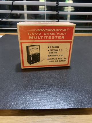 Vintage Micronta 1,  000 Ohms/volt Multitester 22 - 027b W/box Fast