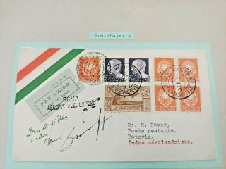 1931 Airmail Cover Rome Italy To Dutch Nederland Indies B130.  1$0.  99