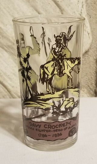 Vintage Davy Crockett Indian Fighter Hero Of Alamo 1786 - 1836 Juice Glass Purple