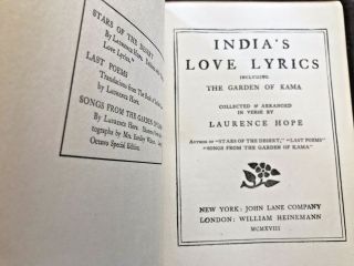 India ' s Love Lyrics By Laurence Hope - Antique Red Leather Book - 1918 3