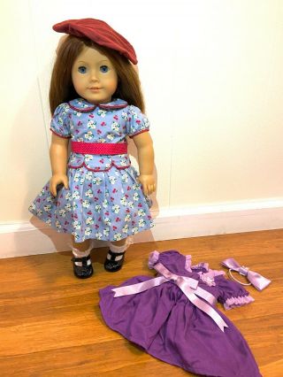 Emily Retired American Girl Doll 18 " With Holiday Dress And Bow