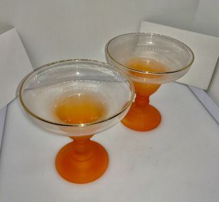 Mid - Century Blendo W.  Virginia Frosted Orange Margarita / Shrimp 4.  5 " Tall Glass