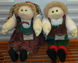 Cabbage Patch Kid Cpk Soft Sculpture Dolls 1985 Edition Christmas Rare