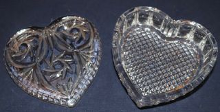 Czech Republic Pressed Lead Chrystal Heart Shaped Candy Dish with Lid 2
