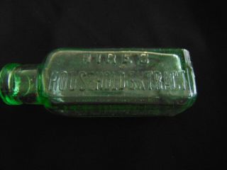Antique Hires Household Extract Green Glass Bottle Philadelphia,  Pa
