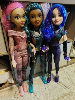 Three Disney descendants Dolls 28 Inches.  Audrey,  Mal,  Uma. 2